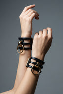 Leather Wrist Cuffs "Fania" - 3 pc set