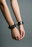 Leather Handcuffs "Yes Sir"