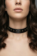 Leather Choker with Rhinestones "Crystal"