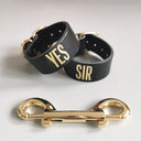 Leather Handcuffs "Yes Sir"